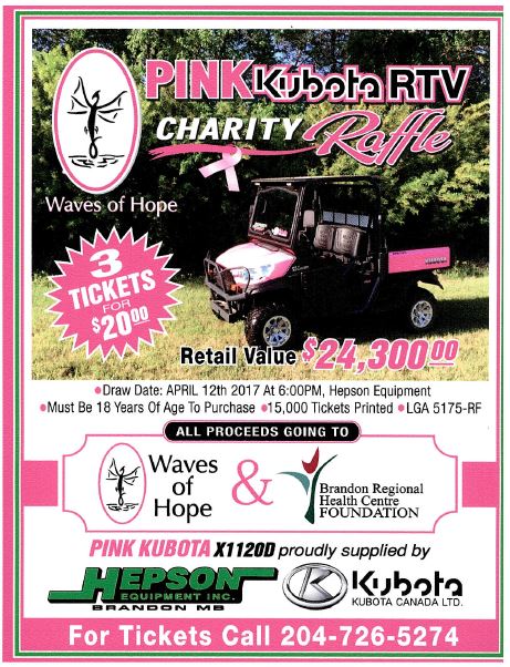 Waves of Hope Pink RTV Raffle Poster