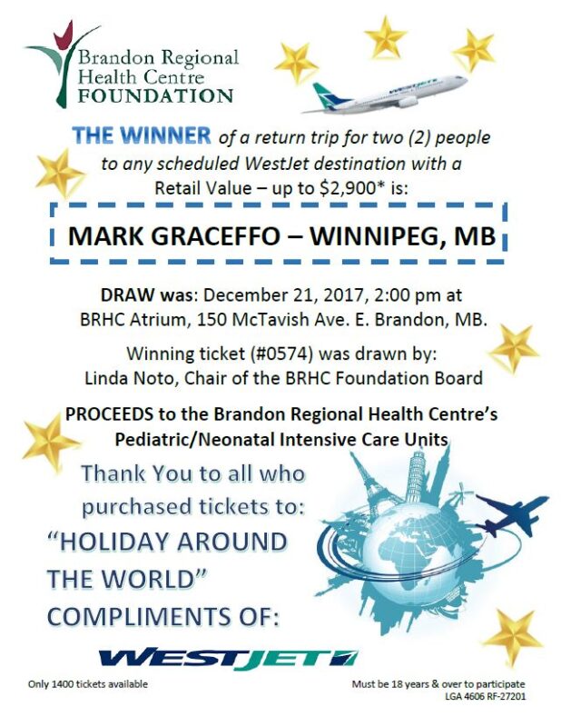 2017 WestJet Raffle Winner