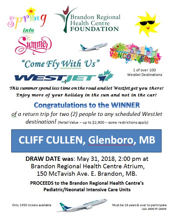 2018 WestJet Raffle Winner