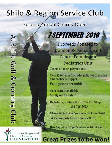 Shilo & Region Service Club Golf Tournament 2019 Poster