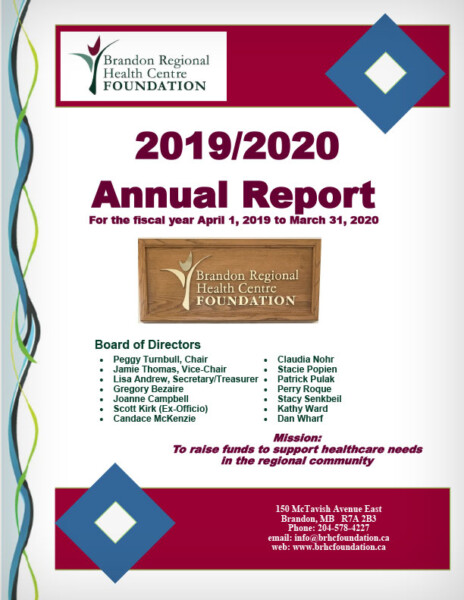 Front cover of BRHC Foundation Annual Report 2019-20