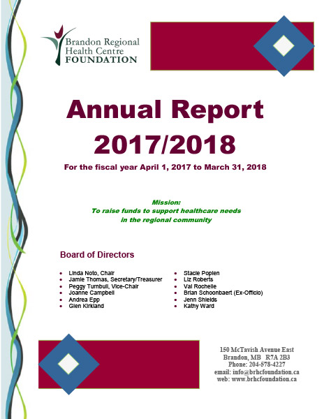 Front cover of BRHC Foundation Annual Report 2017-2018