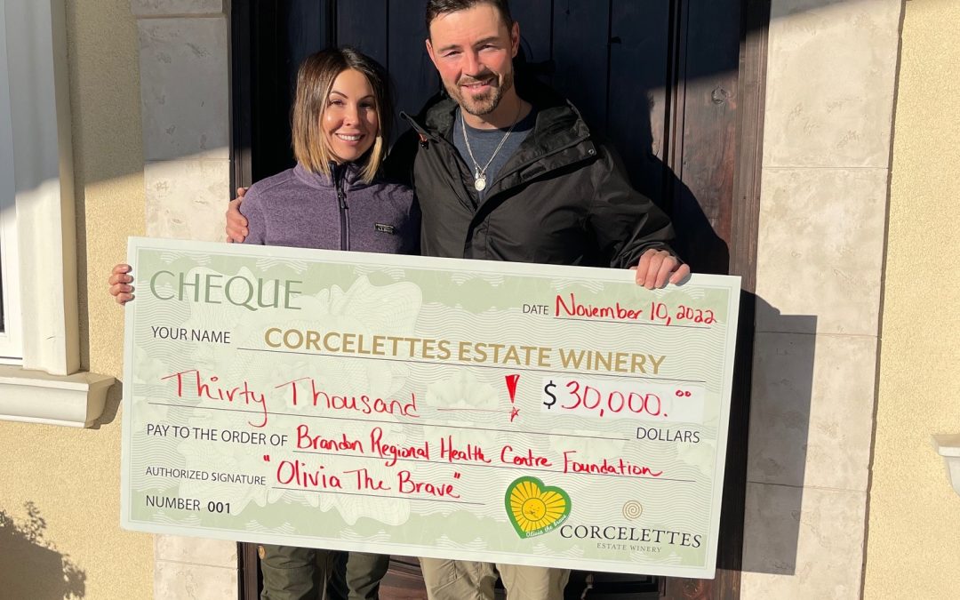 Corcelettes Estate Winery Donates to the BRHC Foundation in memory of “Olivia The Brave”